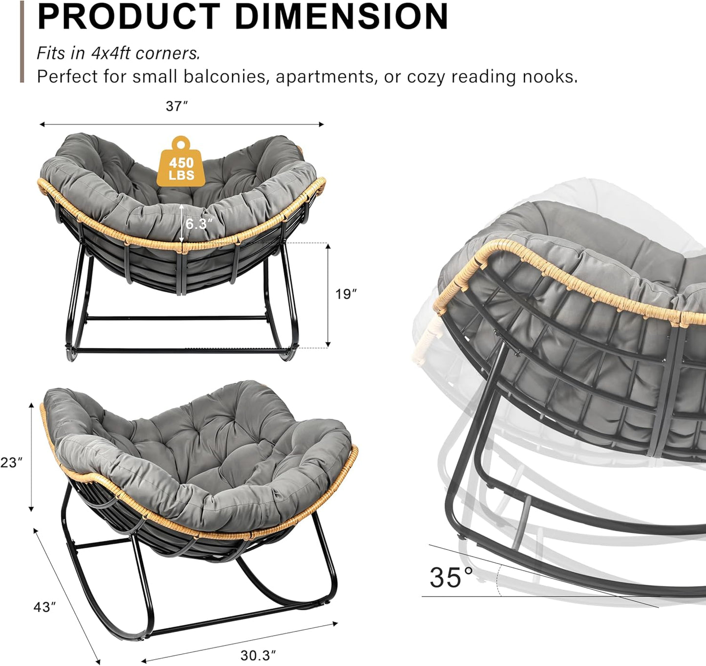 Oversized Egg-Shaped Rocking Recliner